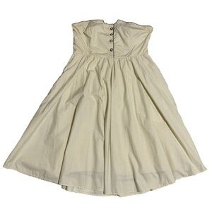 Anthropologie Strapless Polka Dot Dress